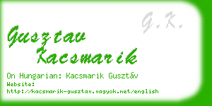 gusztav kacsmarik business card