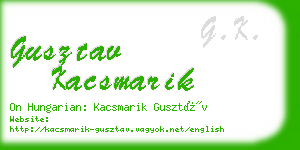 gusztav kacsmarik business card